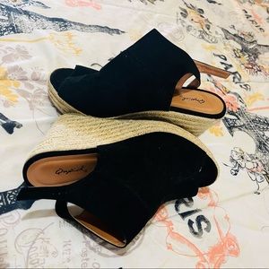 Black Suede Wedges